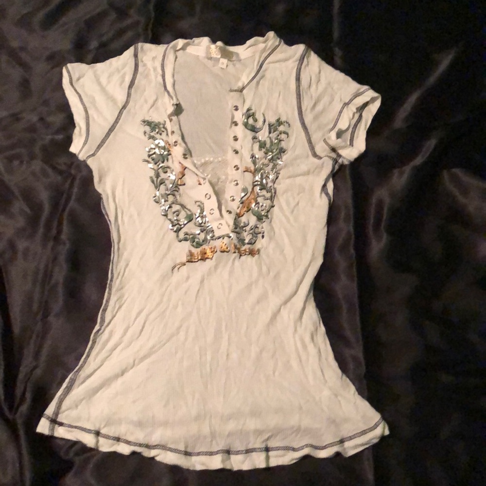 XOXO white sheer top